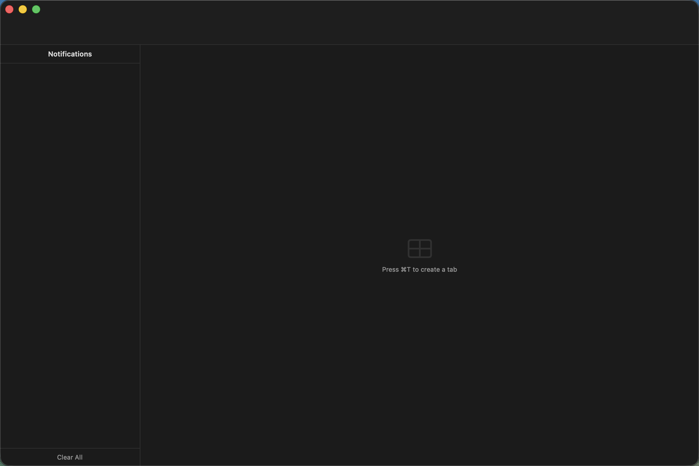Agent Session Manager empty state