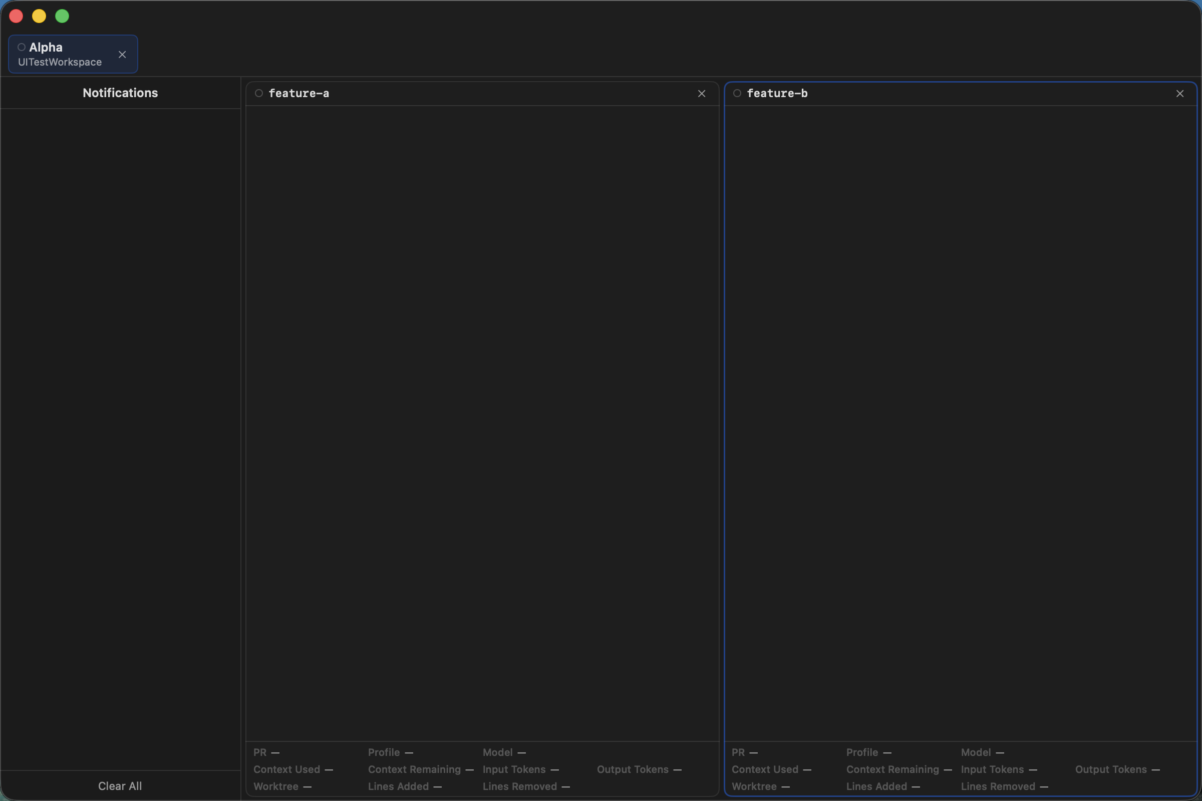 Agent Session Manager with two panes open in one tab